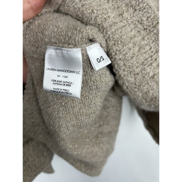 Lauren Manoogian Women’s 100% Baby Alpaca Open Front Cardigan Sweater Beige O/S - Picture 12 of 12